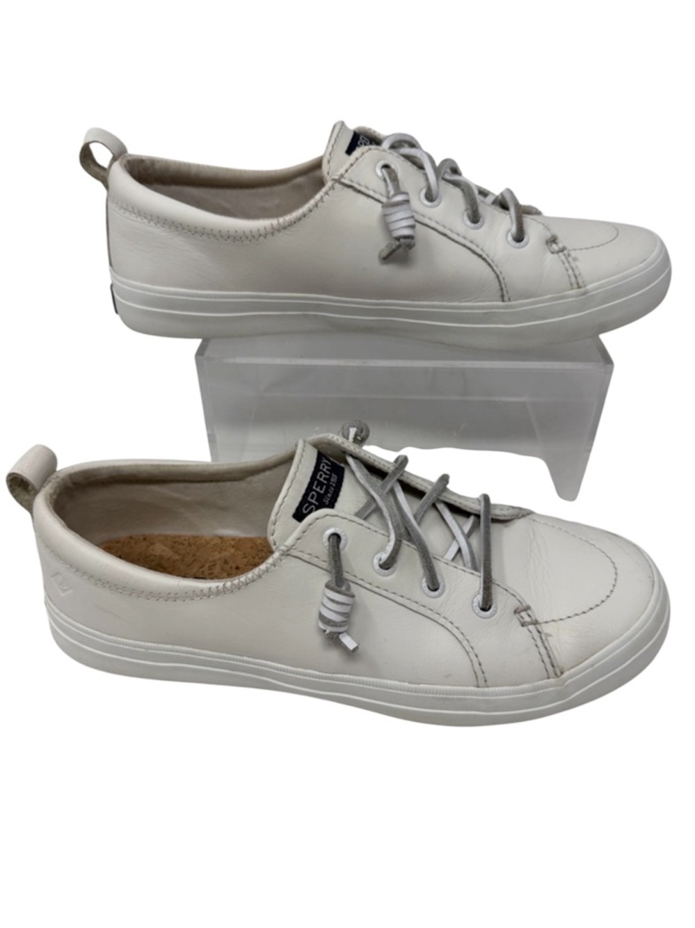 Sperry Topsider Crest Vibe White Leather Low-Top Sneakers Size 7.5